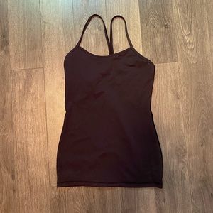 Lululemon Flow Y Tank Top with built in sports bra, Black Size 6